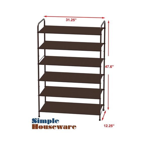 Simple Houseware 6-Tier Shoe Rack Storage Organizer Bronze - Picture 3 of 3